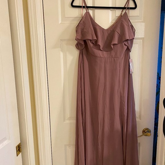 Birdy Grey Bridesmaids Dress - style JANIE - DARK MAUVE (L - with slit) - Picture 3 of 4